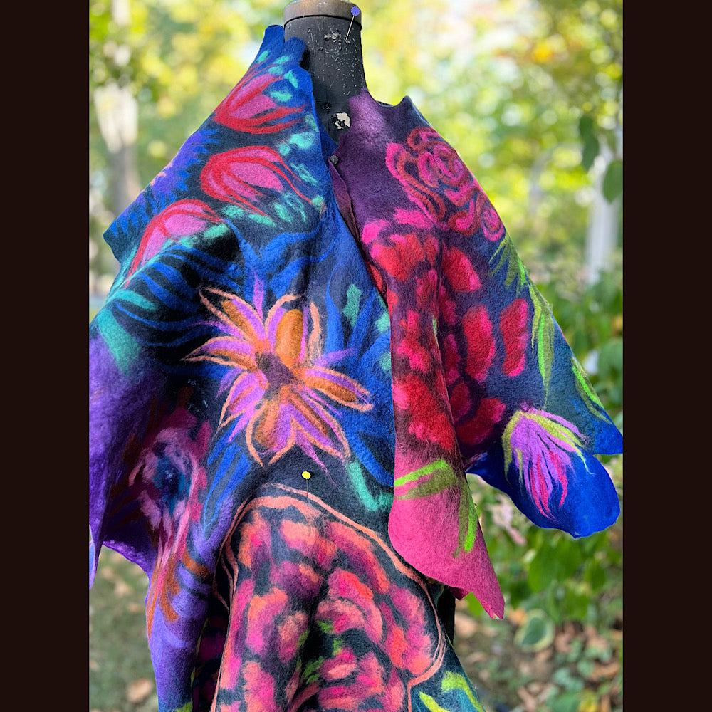 Handmade Felted Wool Scarf 80” X 26”