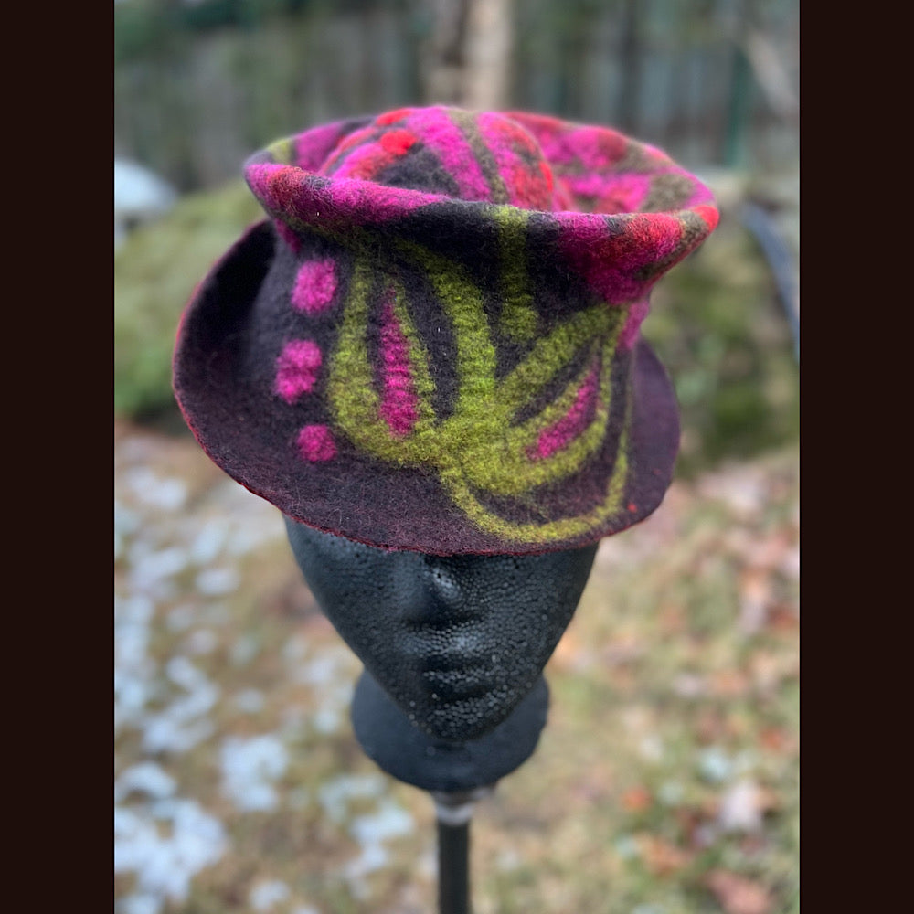 Mini Felted top hat small medium