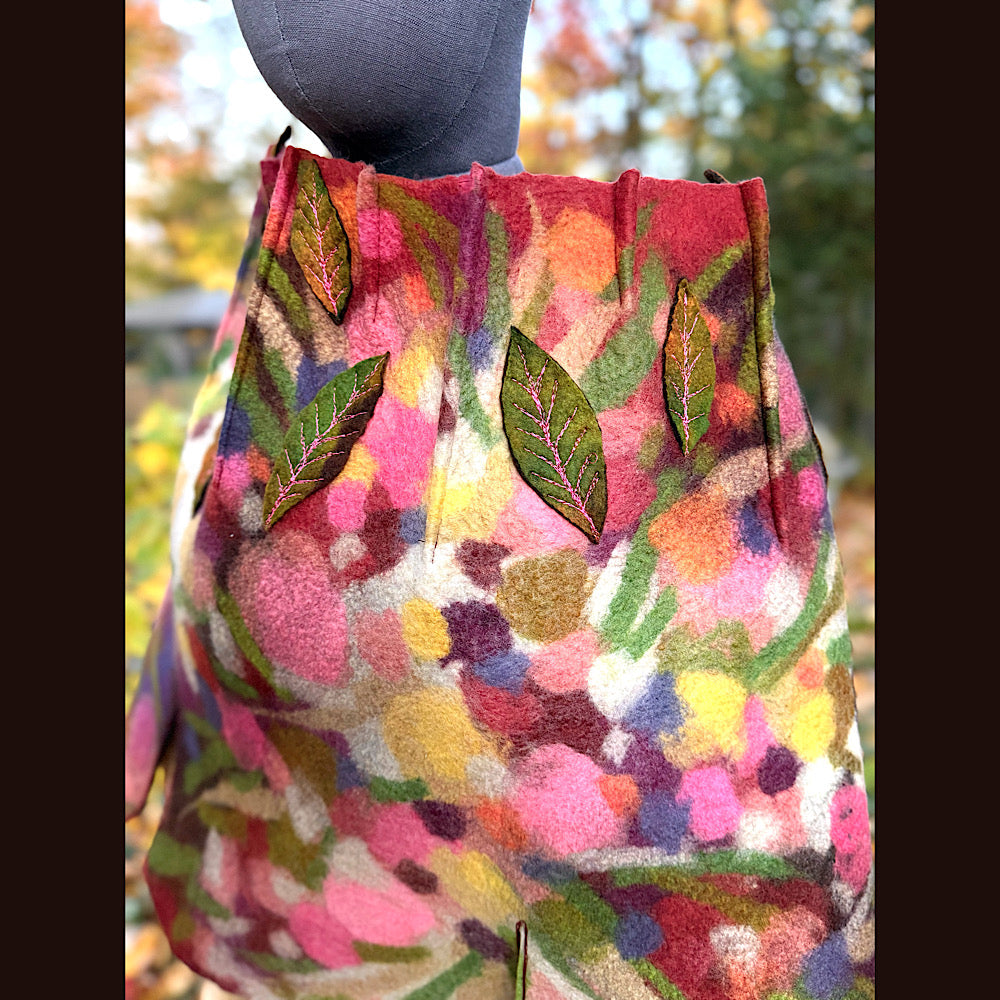 OOAK Handmade wool Felted Capelette 26” X 21” Original art work