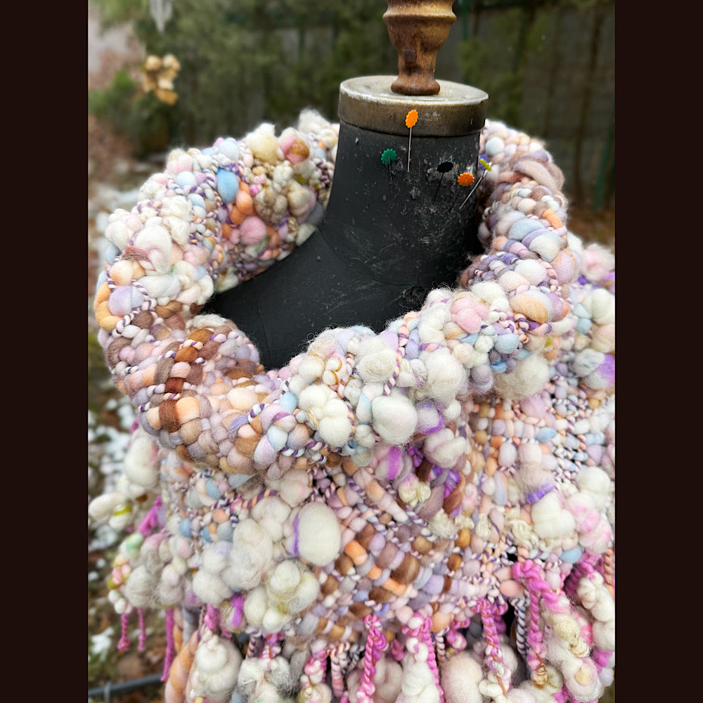 Handmade wool Woven Scarf shawlette 19”X 20”