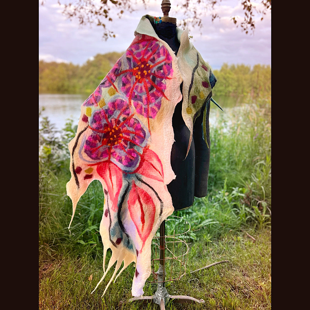 Felted Shawl 92” X 21”