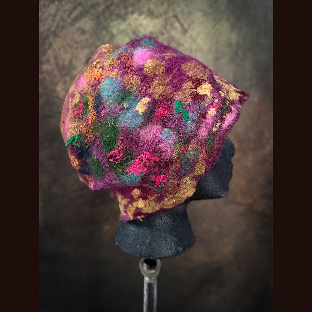 OOAK Handmade wool felted hat 24” large