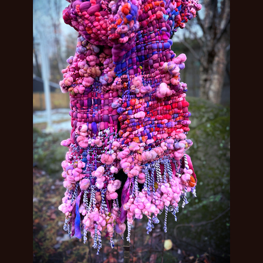 Handmade wool Woven Scarf 98” X 9”