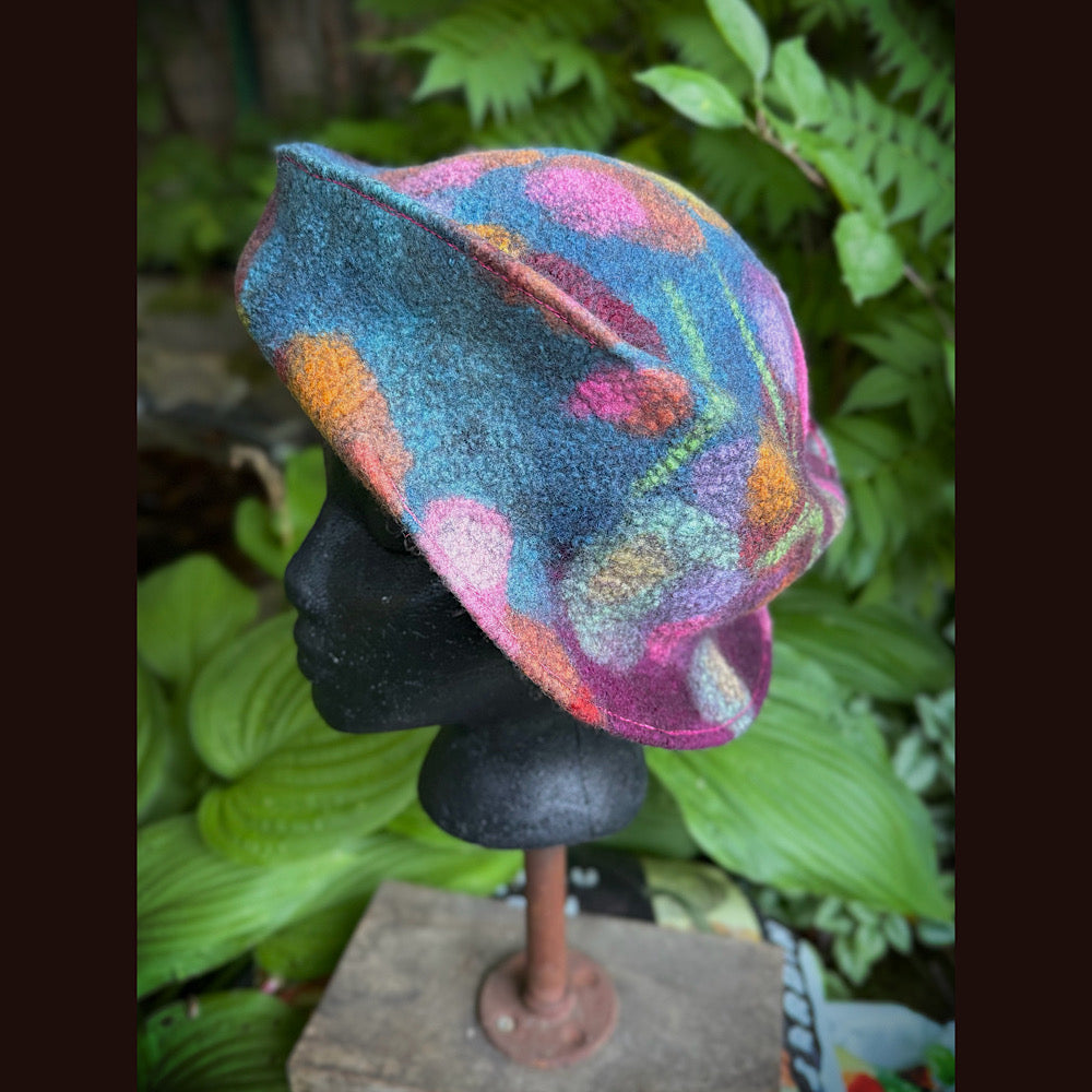 OOAK Handmade wool Felted hat 22” small