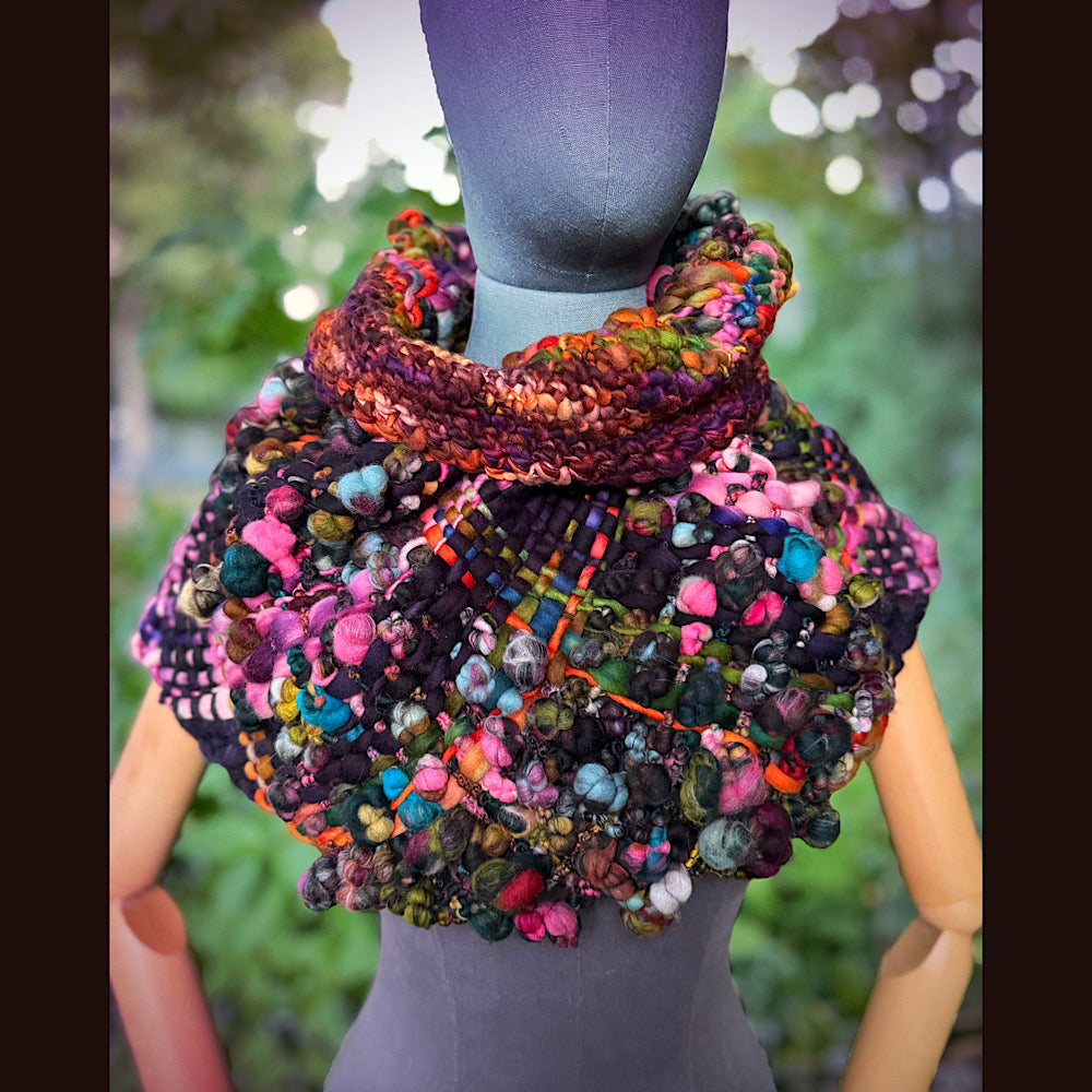 OOAK Hand woven wool handmade Scarf shawlette