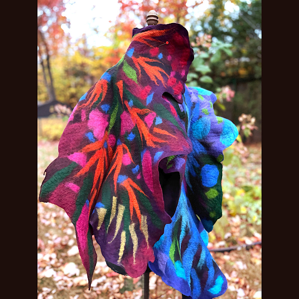 Handmade wool Felted Scarf 79” X 23”