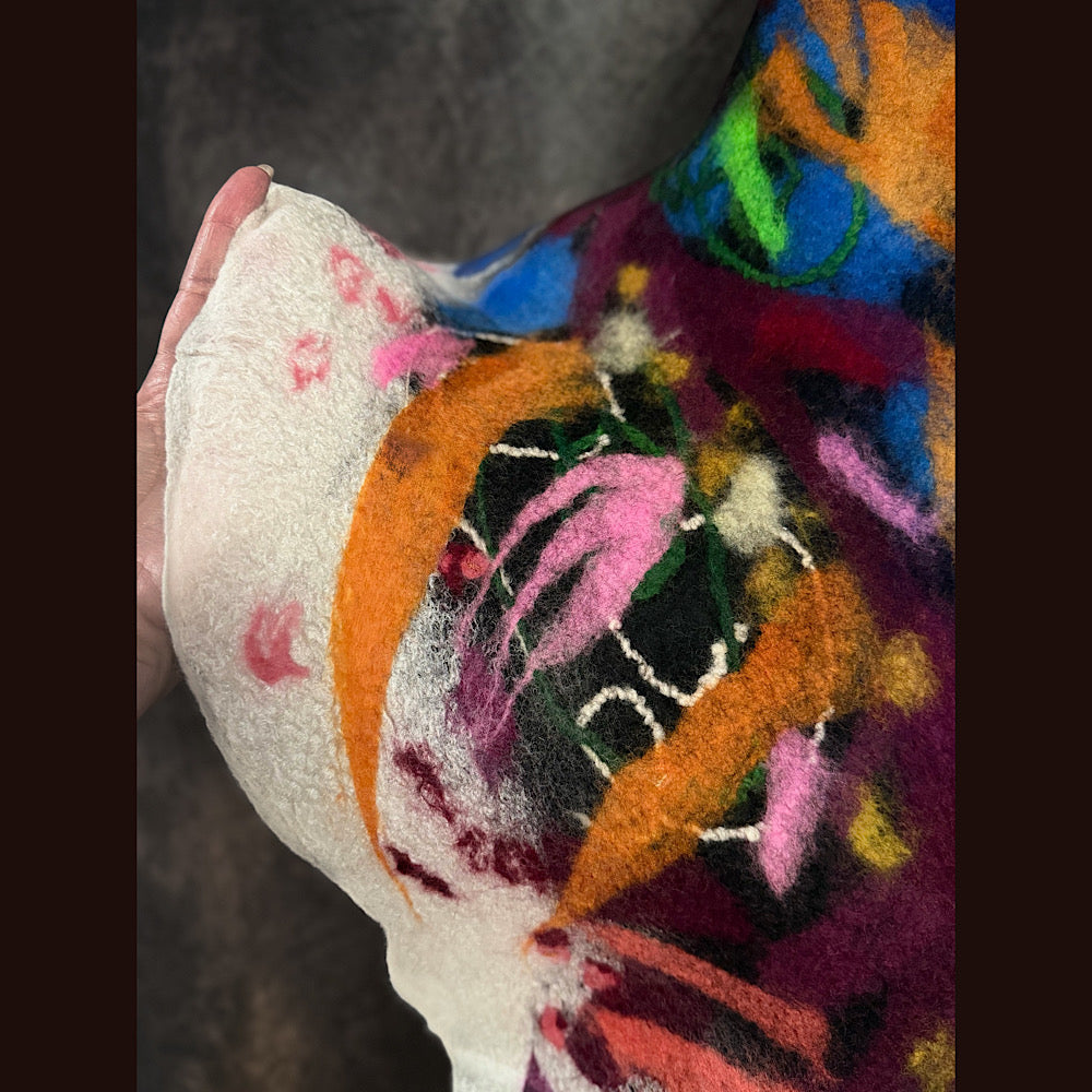 OOAK Handmade wool Felted Scarf 88” X 16”