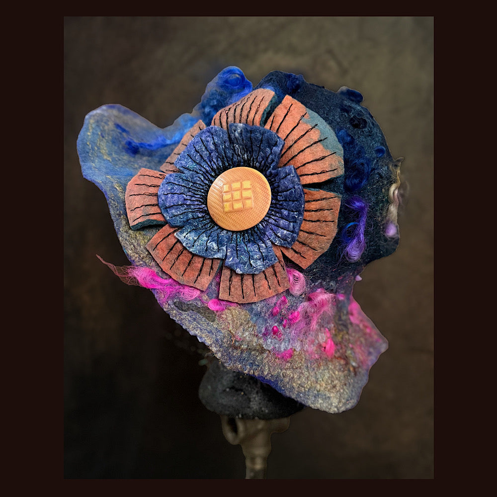 Handmade wool Felted hat 23.5” medium