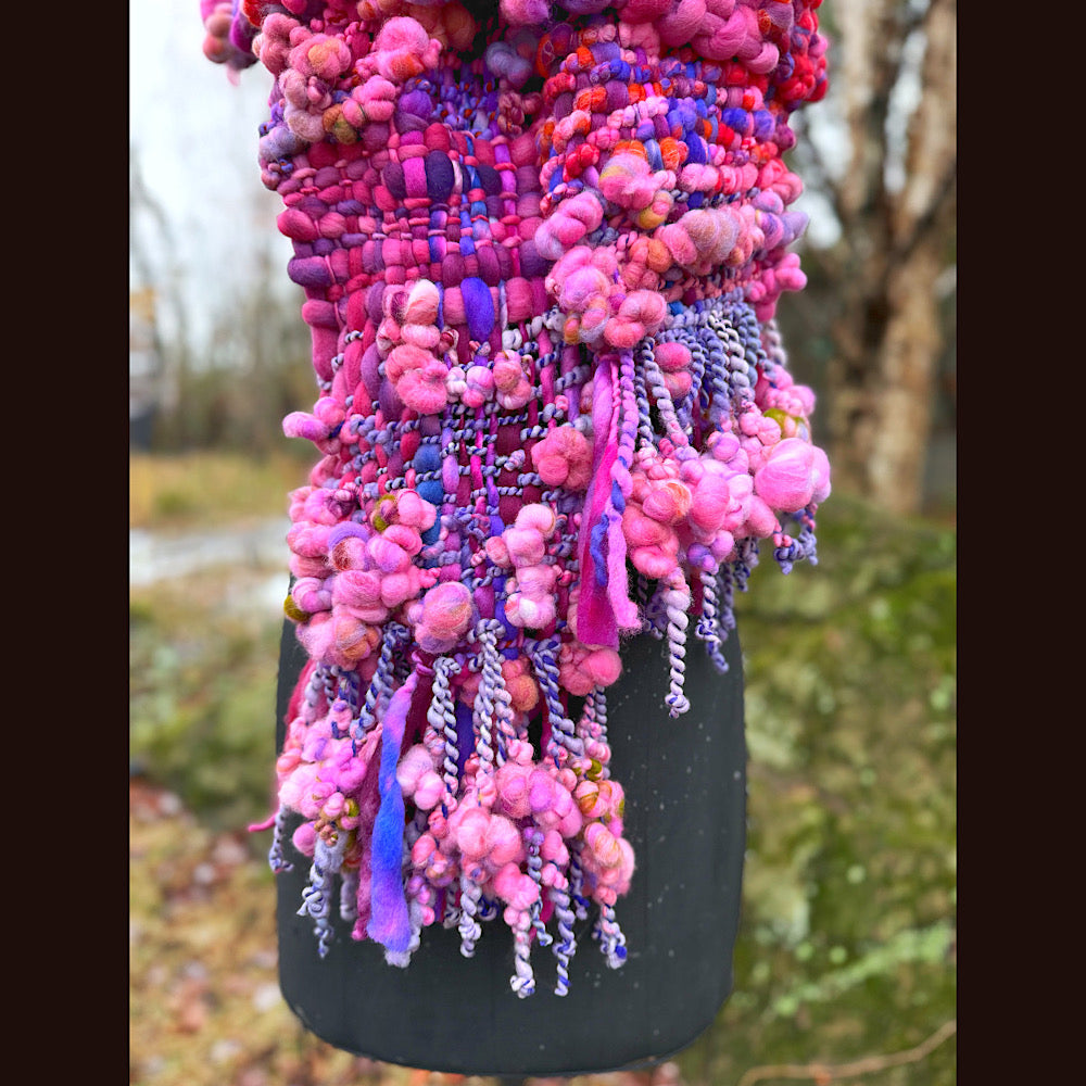 Handmade wool Woven Scarf 98” X 9”