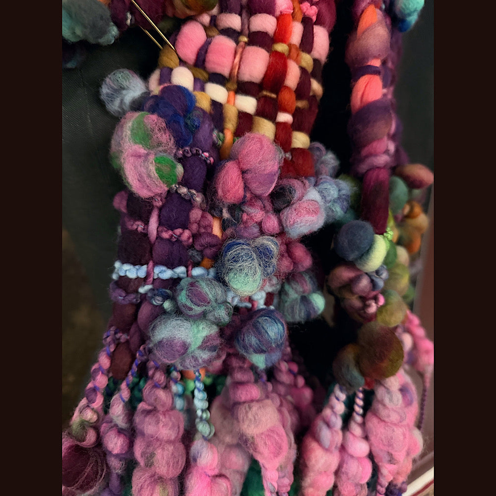 OOAK Handmade wool Woven Scarf 84” X 9”