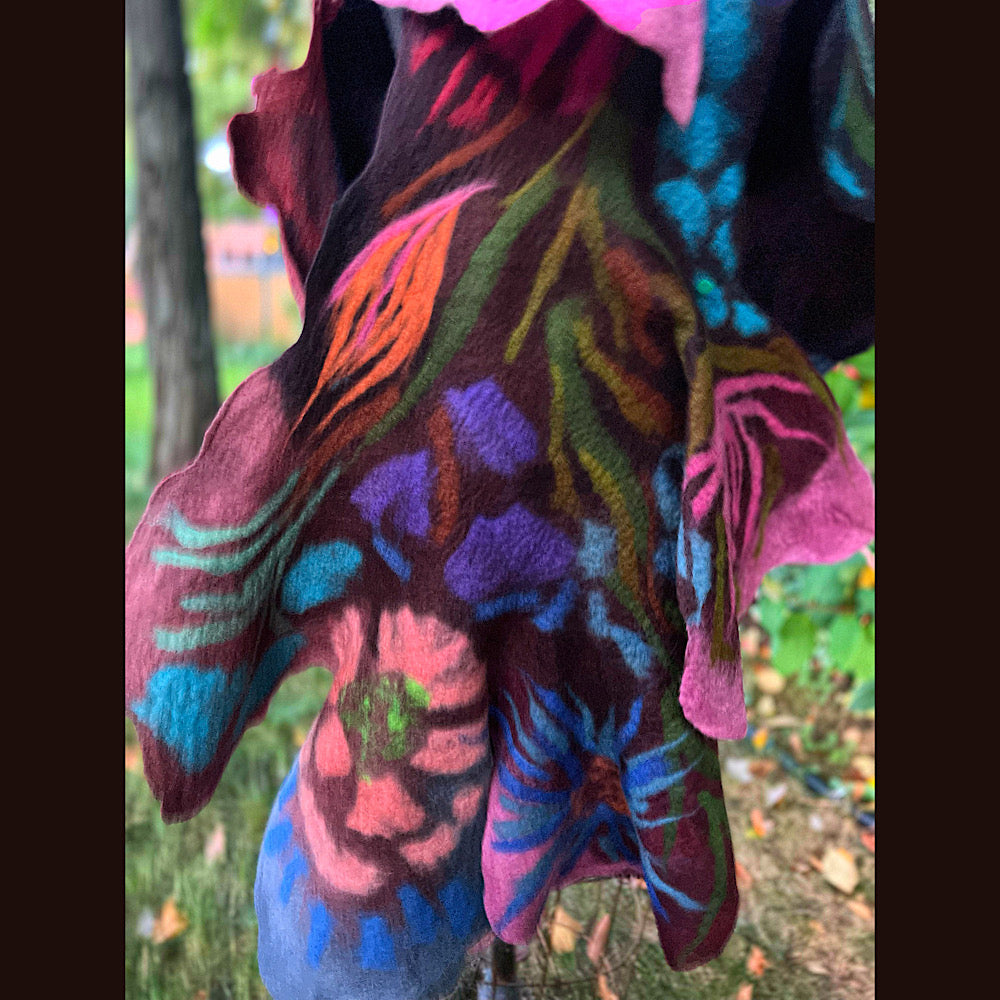 Felted Wool Scarf 70” X 26”