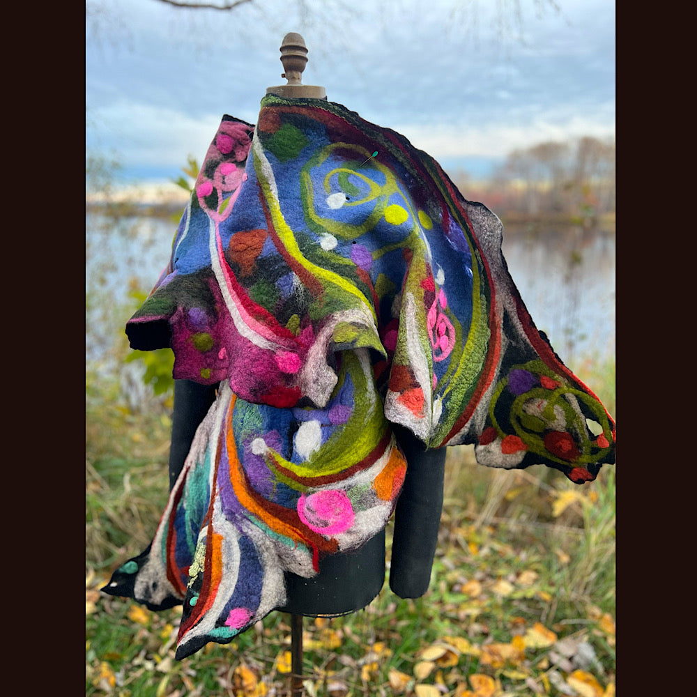 Felted Shawl 84” X 27”