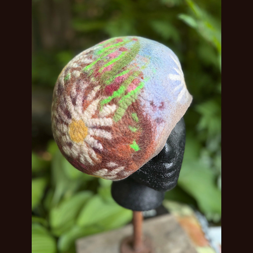 Handmade wool Felted beret 23”