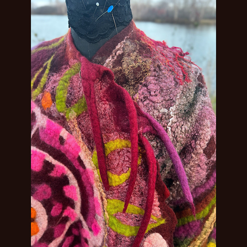 Felted floral capelet