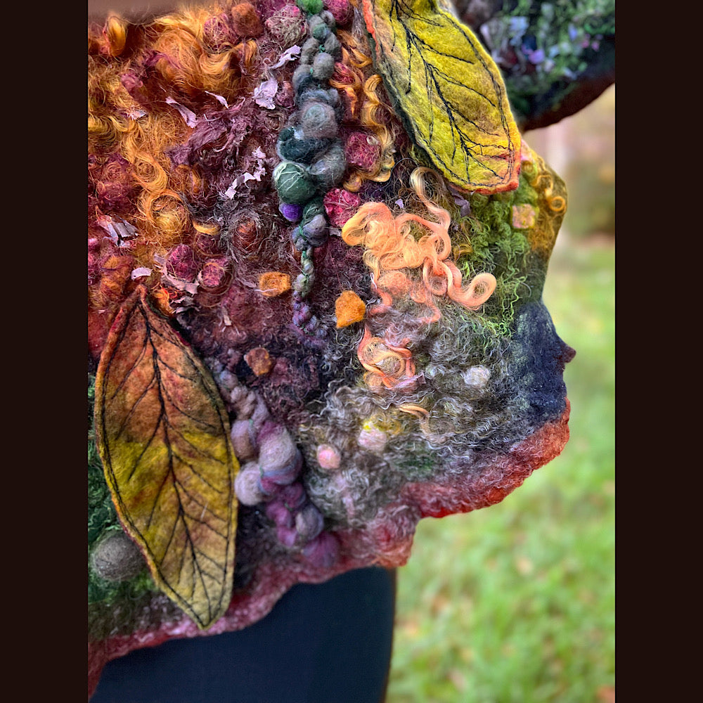 Appalachian trail felted shawl 56” X 22”