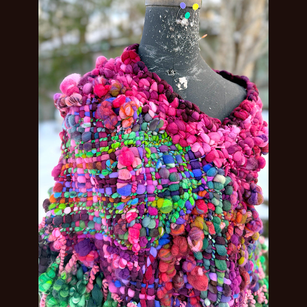 Handmade wool Woven Scarf shawlette