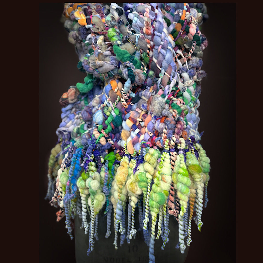 Handmade wool Woven Scarf 84” X 12”