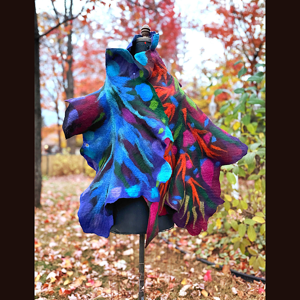 Handmade wool Felted Scarf 79” X 23”