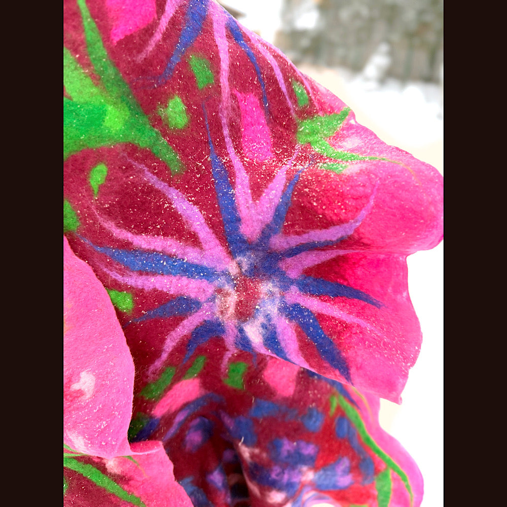 Handmade wool Felted Scarf 88” X 17”