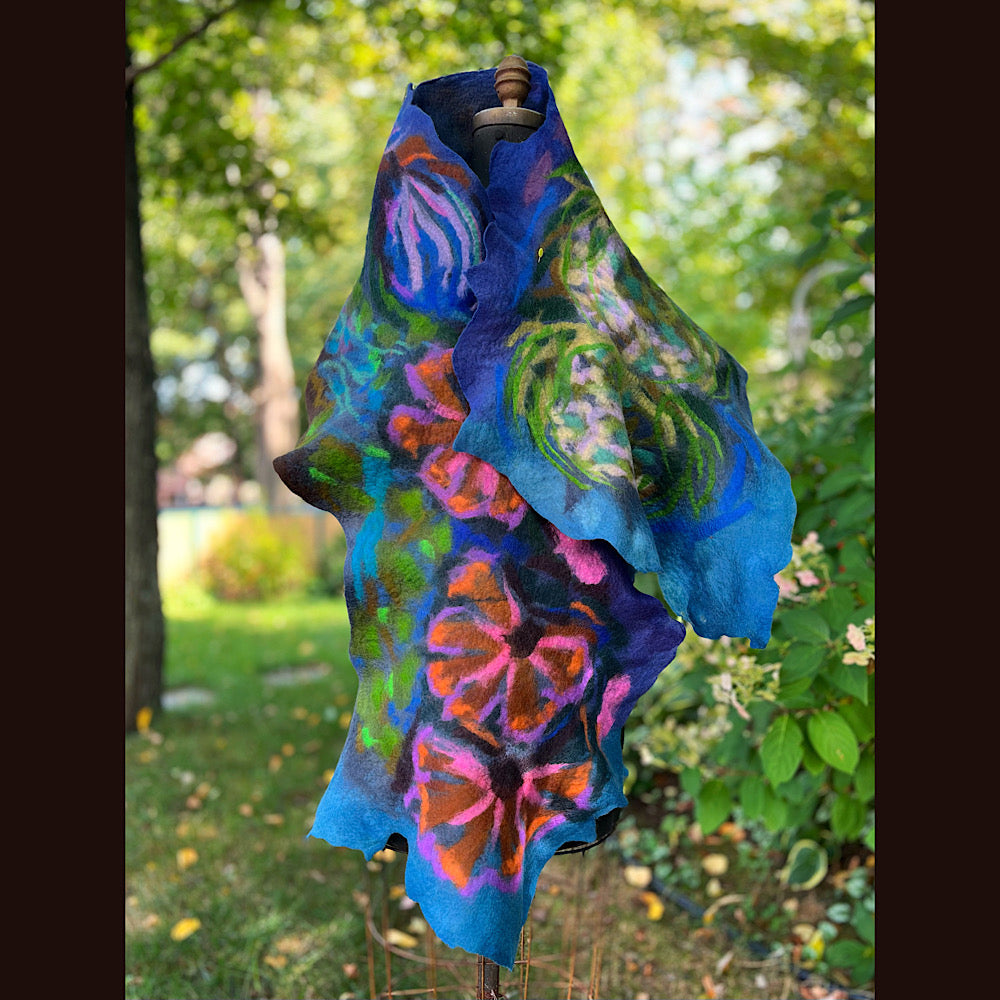 Felted Wool Scarf 70” X 23”