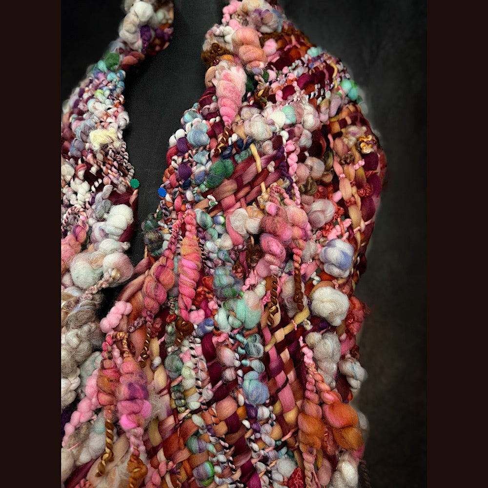 Handmade wool Woven Scarf 86” X 11”