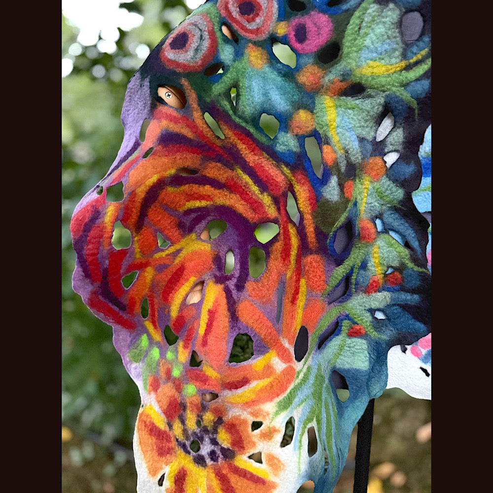 OOAK Handmade wool Felted Scarf 78” X 17” Original art work