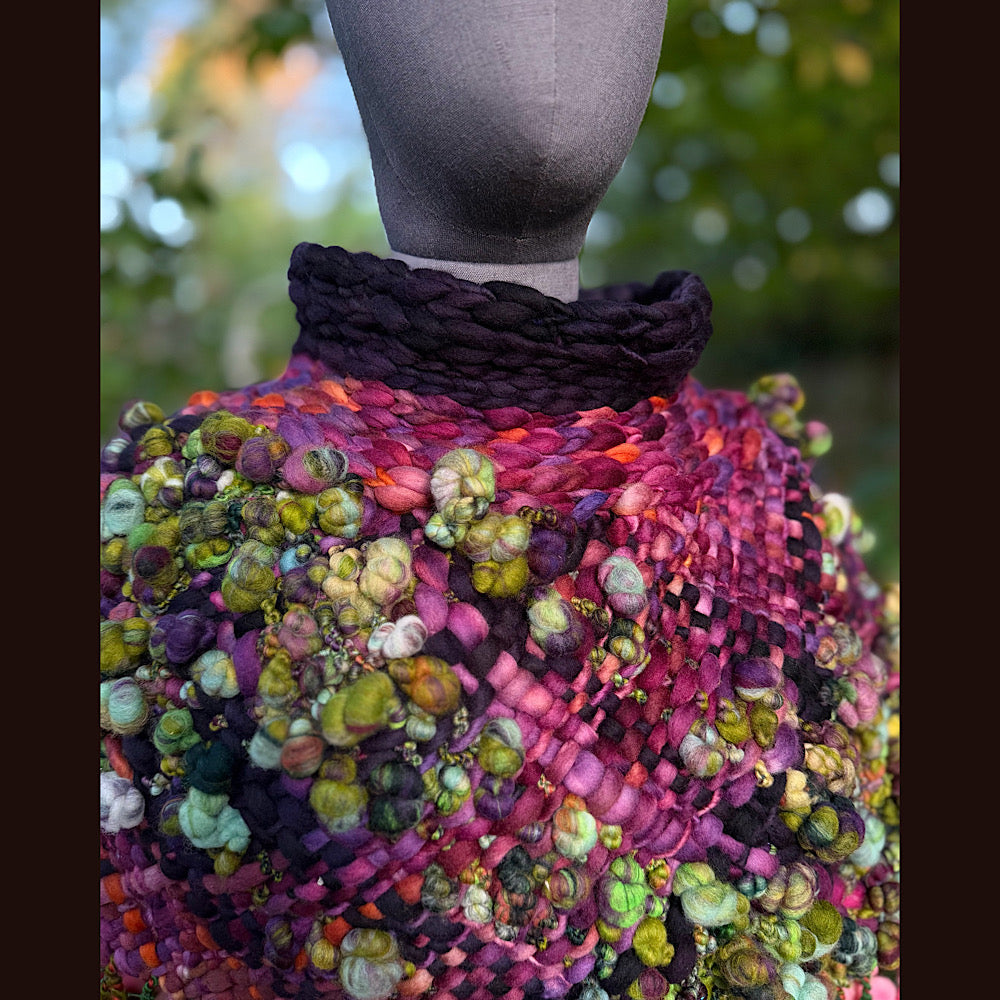 OOAK Hand woven wool handmade Scarf shawlette