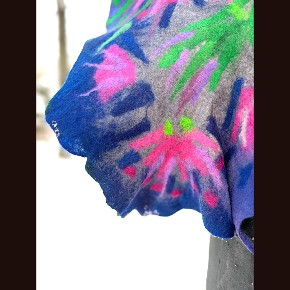 Handmade wool Felted Scarf 80” X 17”