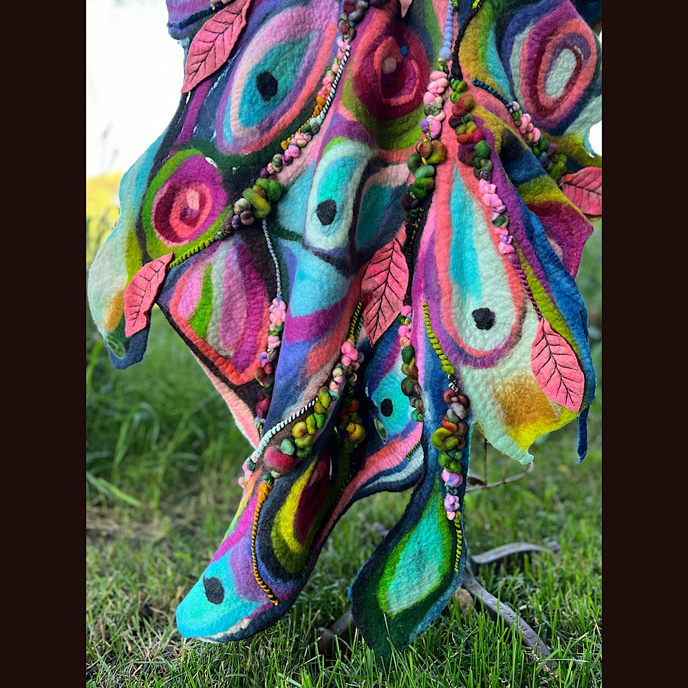 Large Felted Shawl 70” X 28