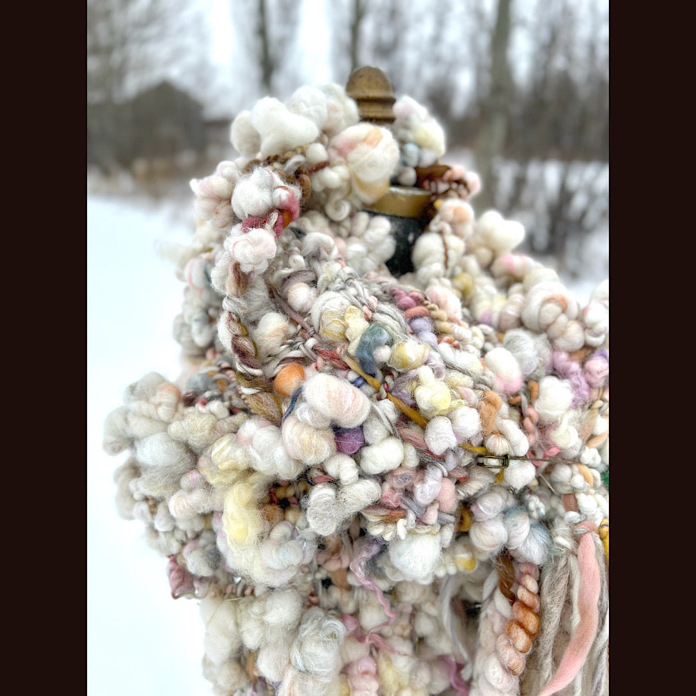 The Snow Rose Scarf 92” X 10”  1.2 pound