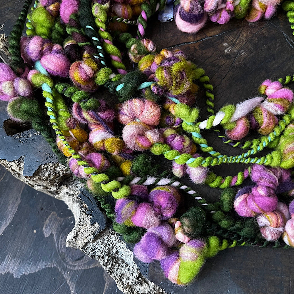 Rose buds art yarn for weavers