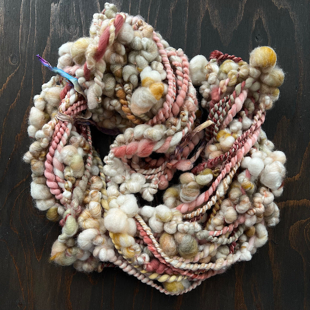 Very Large lot of 6 skeins of art yarn for weaving  20.4 oz / 1.2 pound