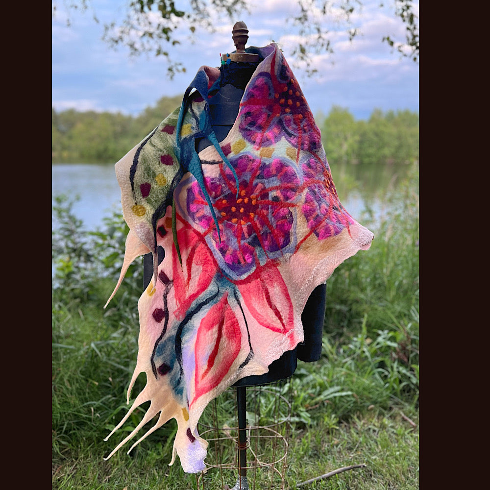 Felted Shawl 92” X 21”
