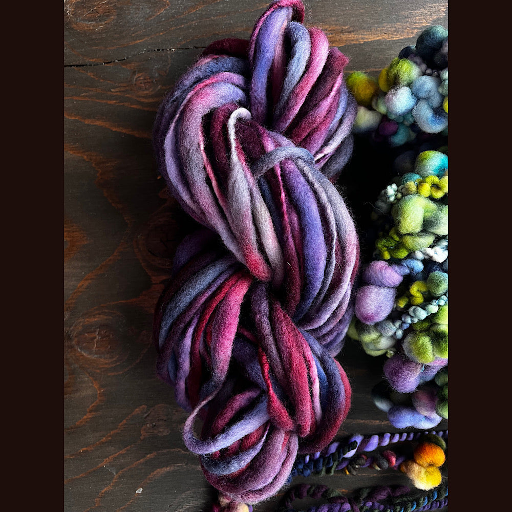 Large lot of hand spun yarn for weaving  knitting crochet 12.3 oz