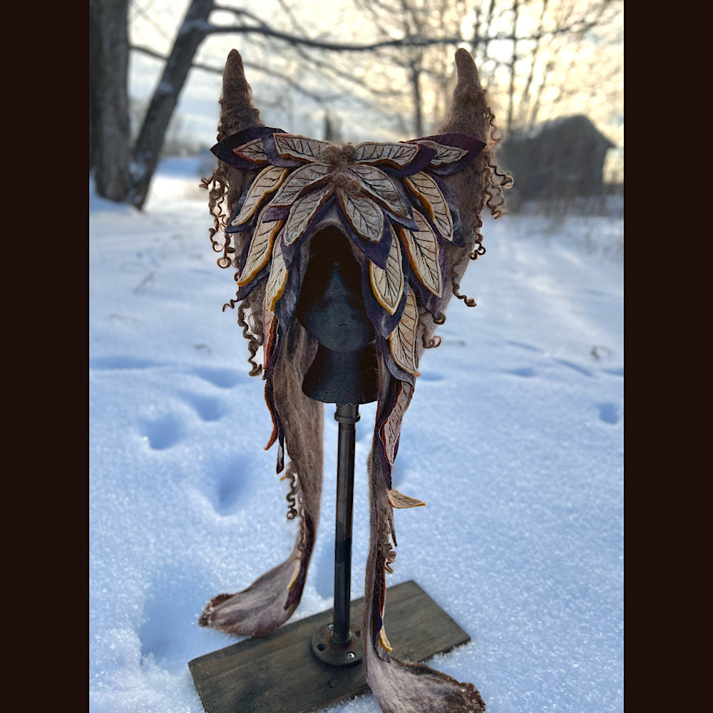 L’esprit des bois felted hood size 24” large