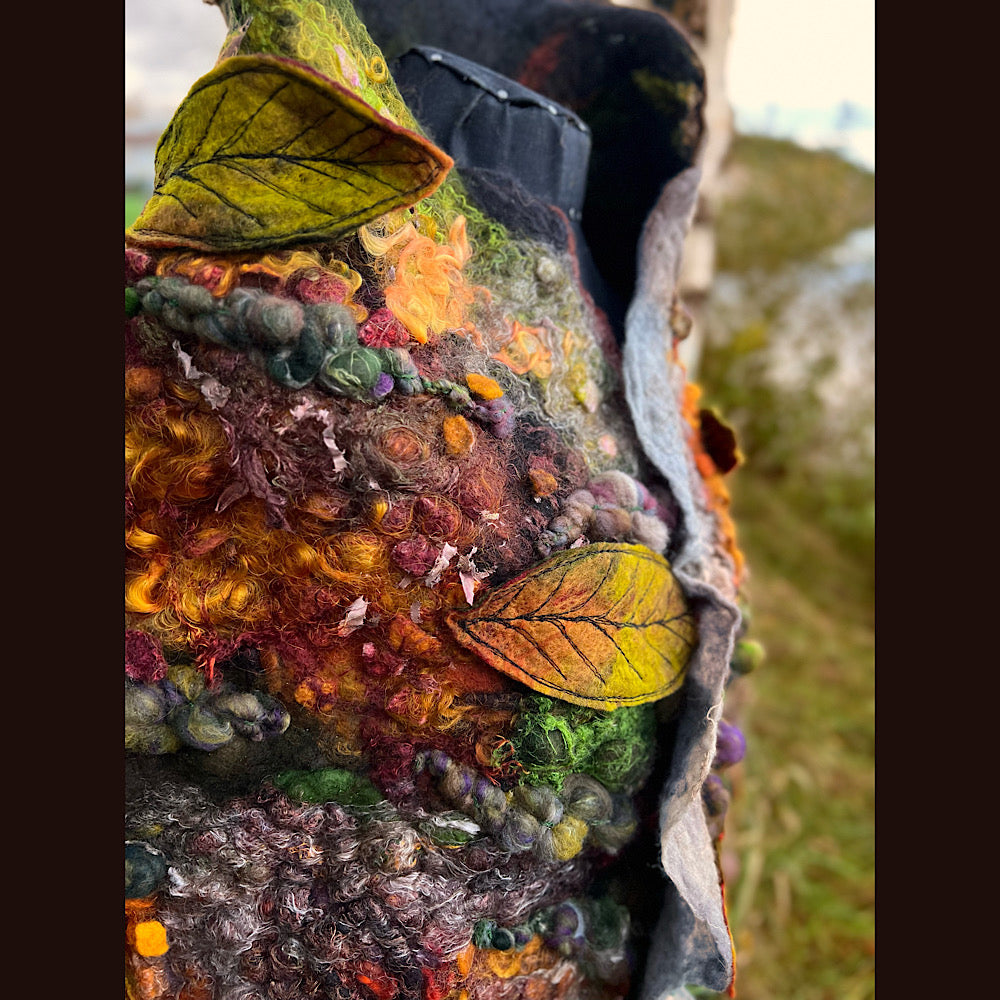 Appalachian trail felted shawl 56” X 22”