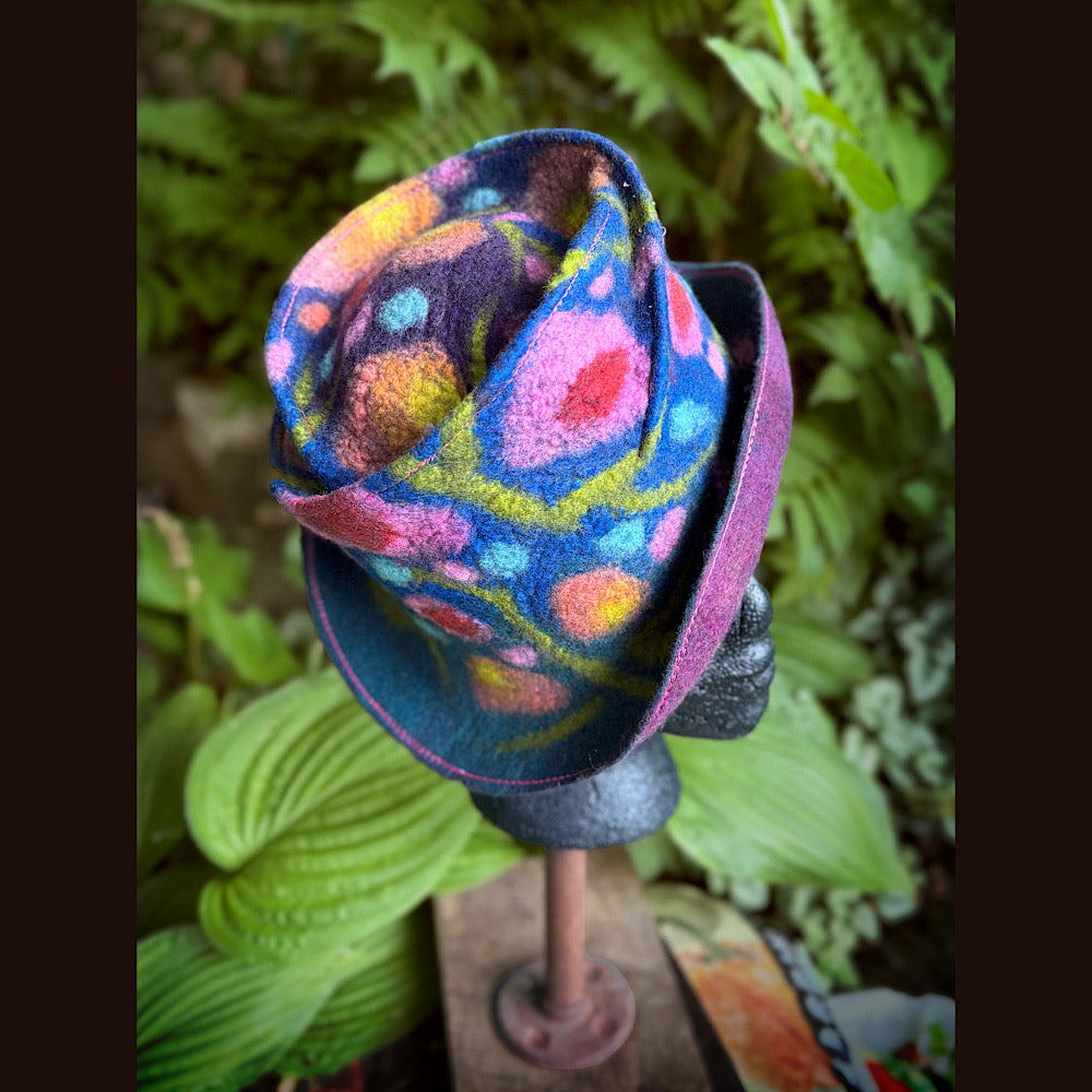 OOAK Handmade wool Felted hat 22” small