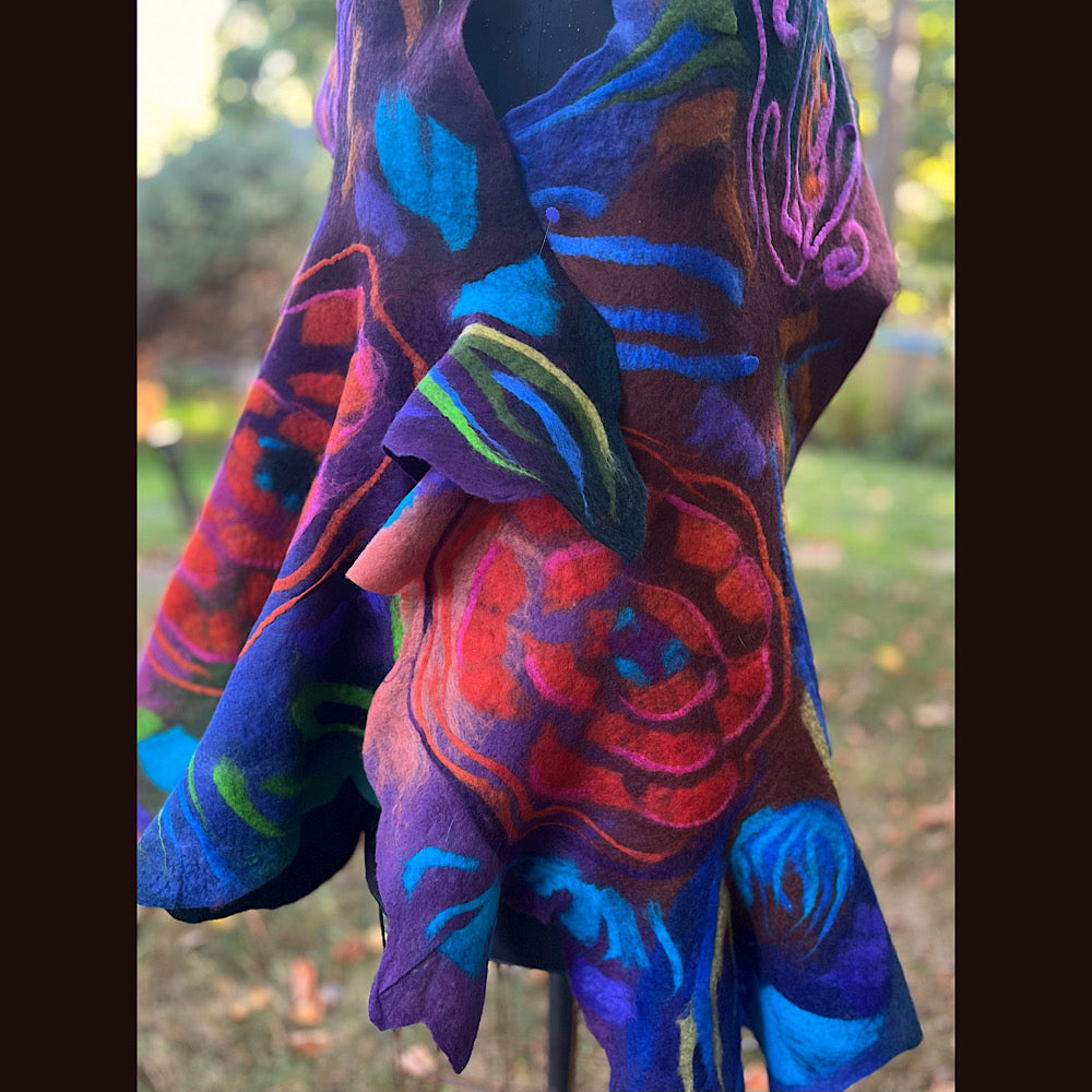 Handmade Felted Wool Scarf 82” X 29”