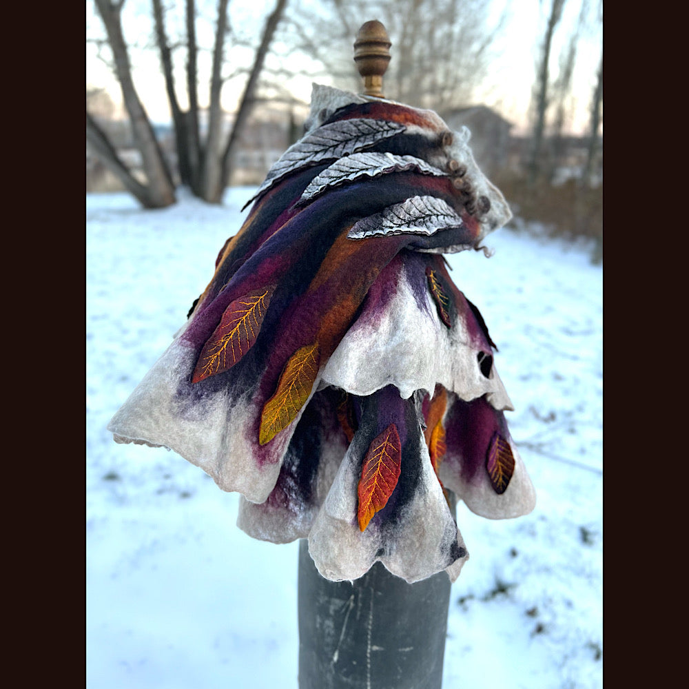 Première neige felted scarf 63” X 20”