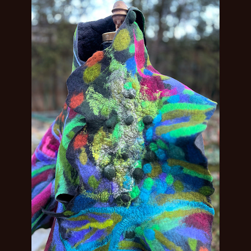 Rose Felted Shawl 84” X 29”