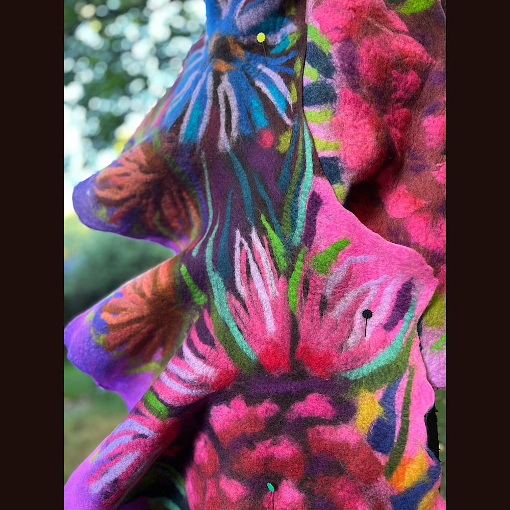 Handmade Felted wool Scarf 82” X 24”