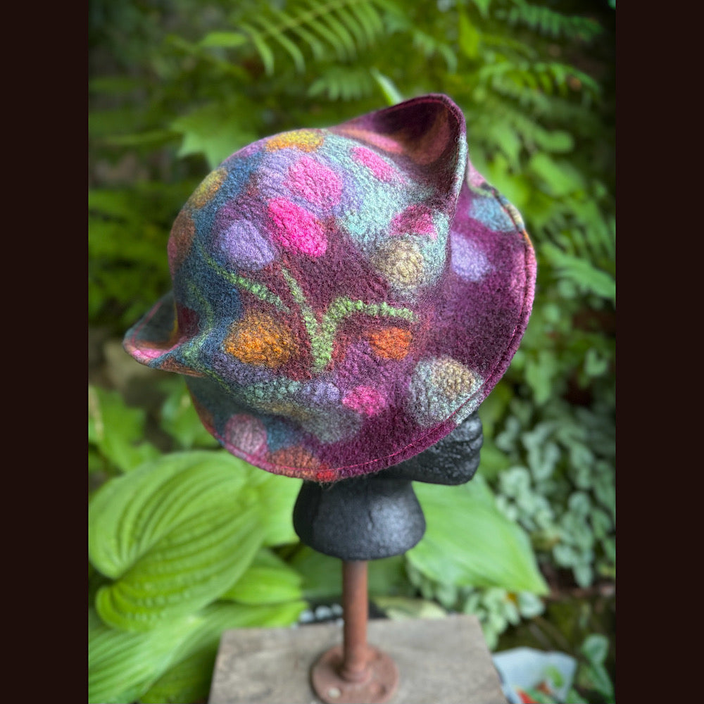 OOAK Handmade wool Felted hat 22” small