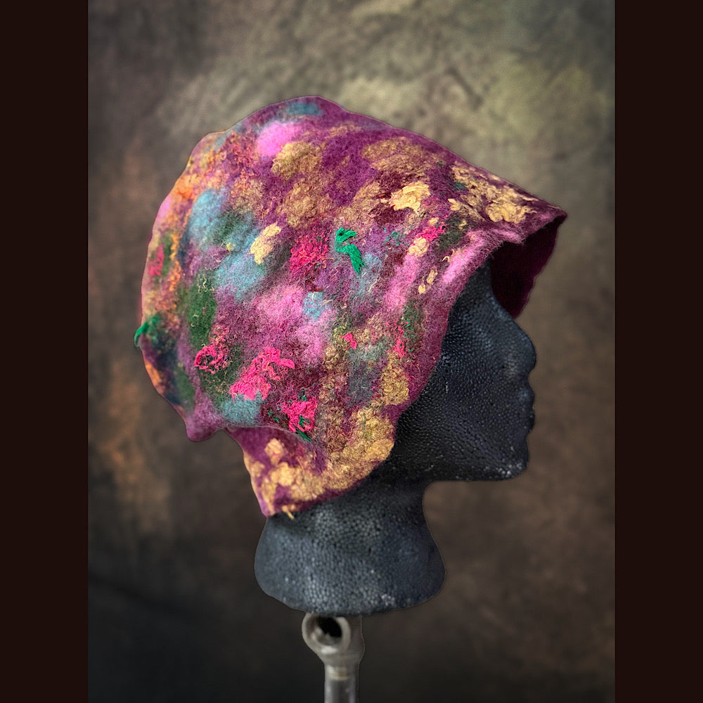 OOAK Handmade wool felted hat 24” large