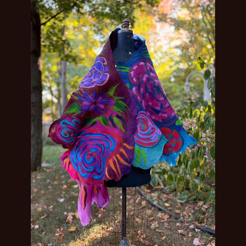 Handmade Felted Wool Scarf 82” X 25”