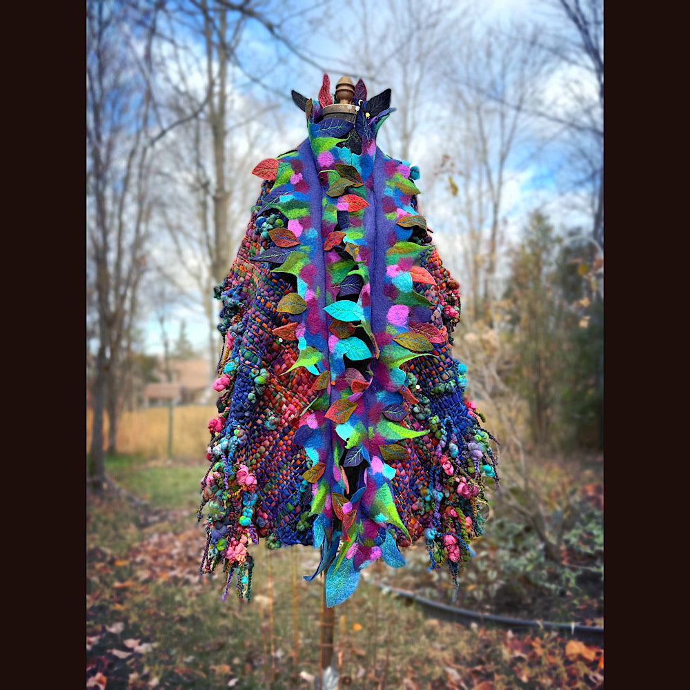 Handmade wool Felted Scarf 88”X 18”