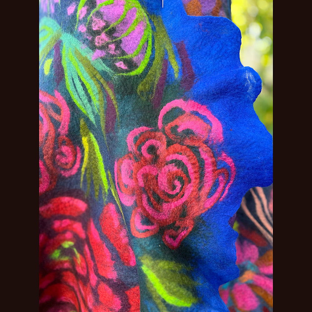 Handmade Felted Wool Scarf 80” X 26”