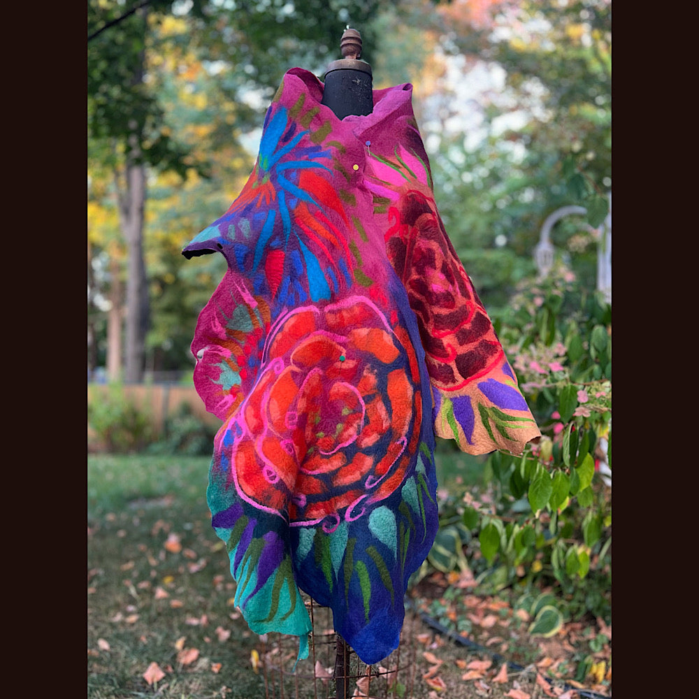 Handmade Felted Wool Scarf 74” X 29”