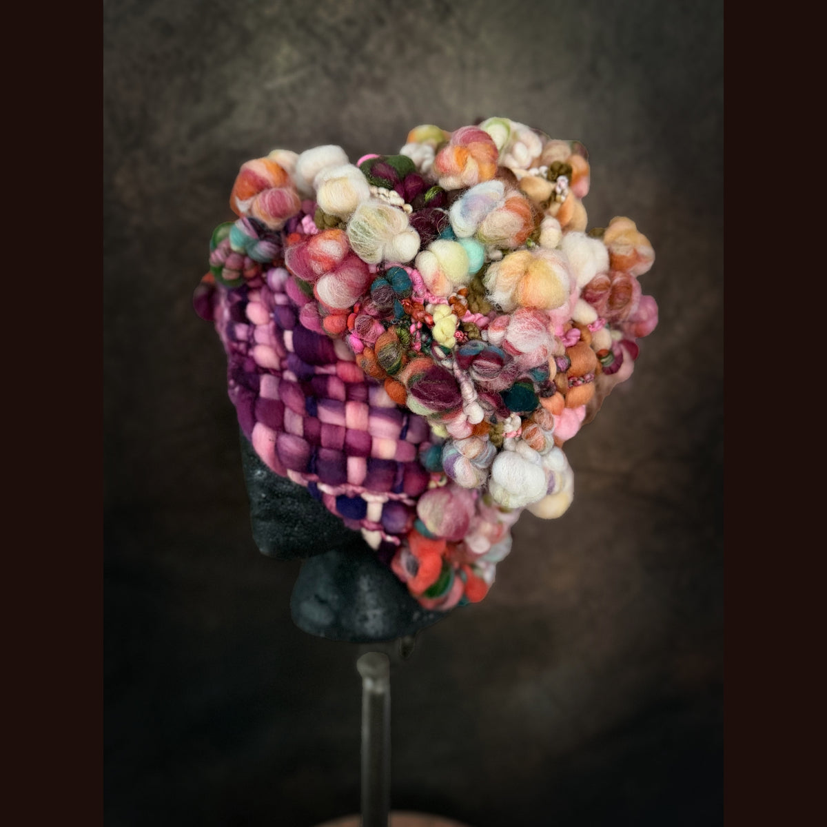 OOAK Handmade wool Woven hat 23.5” medium large