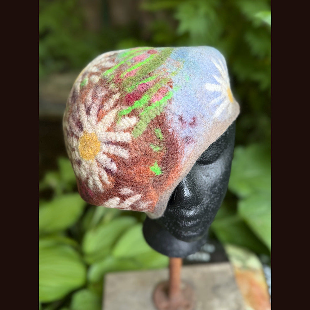 Handmade wool Felted beret 23”