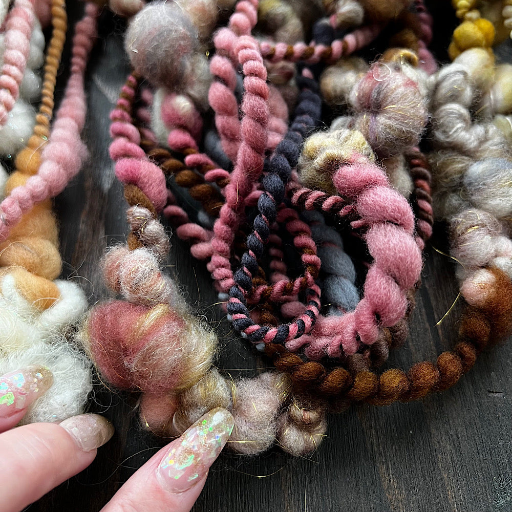 Very Large lot of 6 skeins of art yarn for weaving  20.4 oz / 1.2 pound